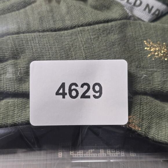 Old Navy Top Womens Size XS Knit Tie Back Tank Olive Green Gold Pineapple Print - Picture 16 of 16